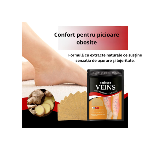 Plasturi Naturali cu Ghimbir pentru Reducerea Aspectului Venelor Vizibile